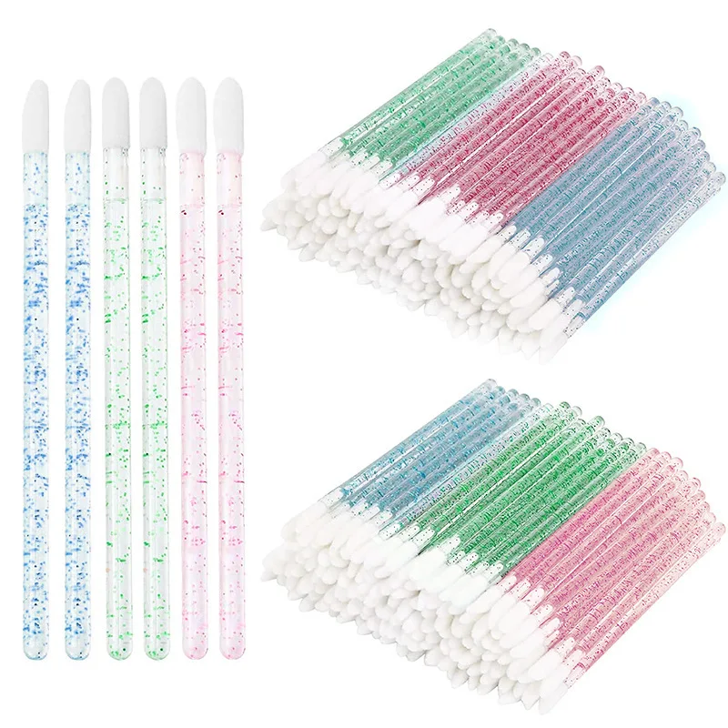 Wholesale Lipstick Eyelash Extension Cleaning Brushes Cotton Brush 50pcs per Pack Crystal Brush