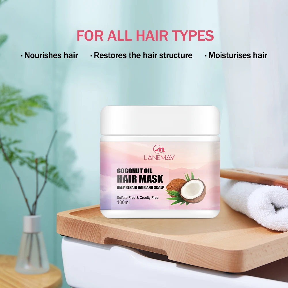 Hot Sales Private Label Organic Coconut Oil Hair Treatments Hair Mask For Natural Hair