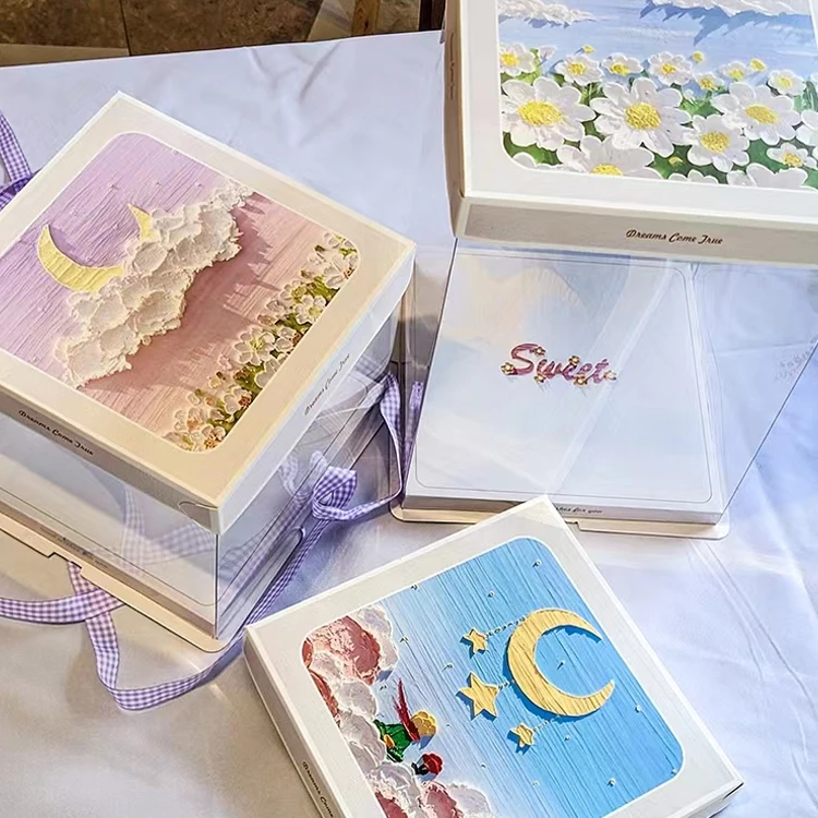 White In Bulk Transparent Plastic Box For Small Round Cake Boxes