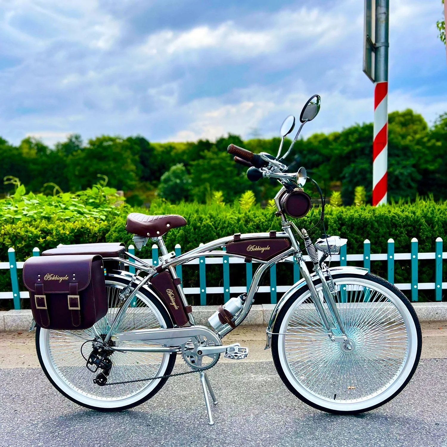 26 Inch Indian Spring Fork Chrome Beach Cruiser Bike  Shimano 7 Speed Classic Bicycle in Store