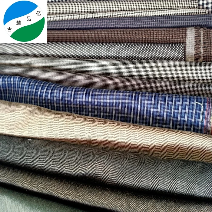 2023 new tr pants yarn dyed suit fabric stock lot hot sale polyester rayon winter item china supplier