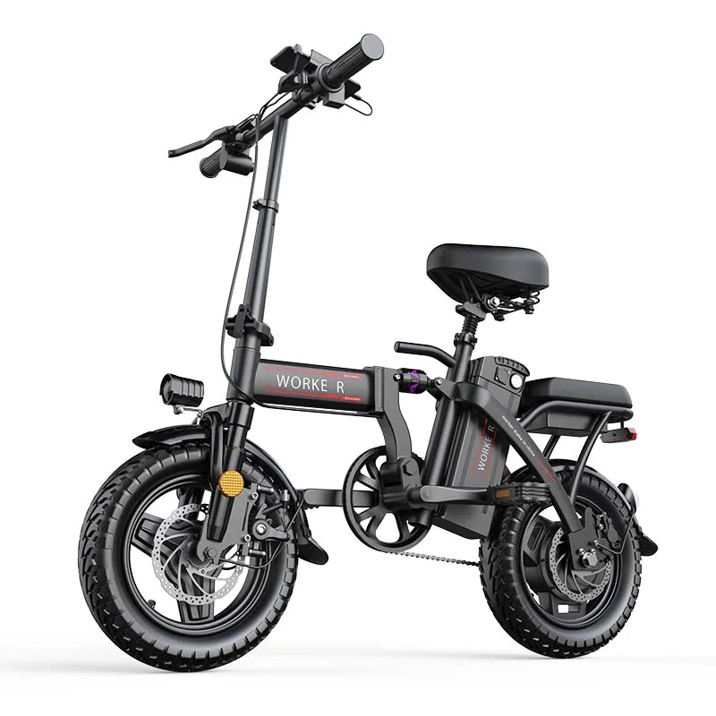 2024 Hot Sale Mini Size Fashion Electric Folding Bicycle 400W 48V 14 Inch Electric City Folding Bike Mini Foldable Electric Bike