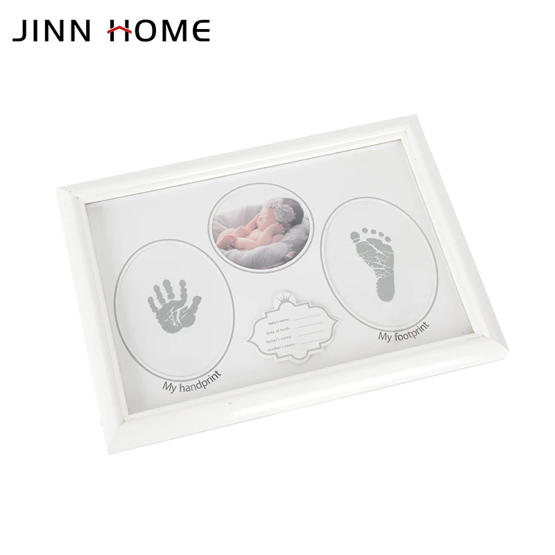 Baby growth commemorative photo frame hand and footprint record cute cartoon table hanging wall gift photo frame