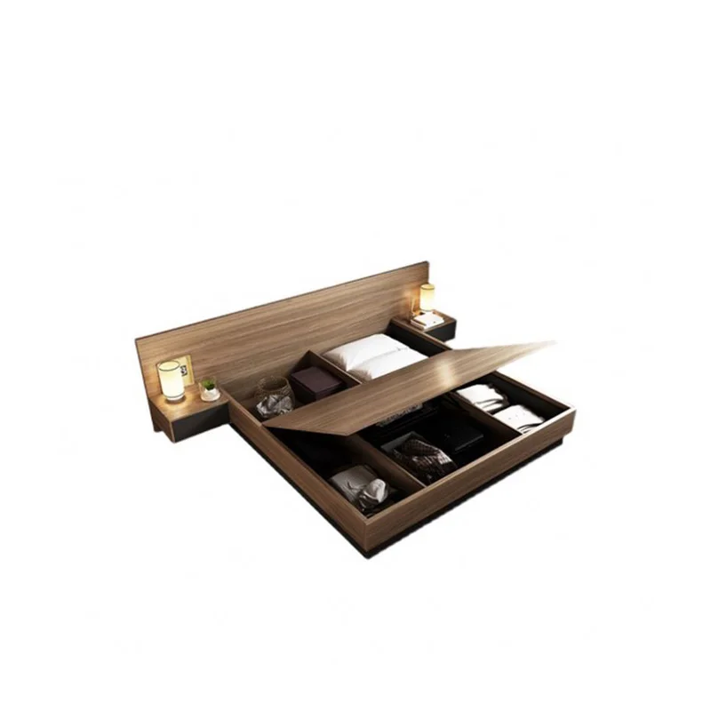 Современный Модный Дизайн Тканевый дом для хранения двухъярусная нормальная кровать