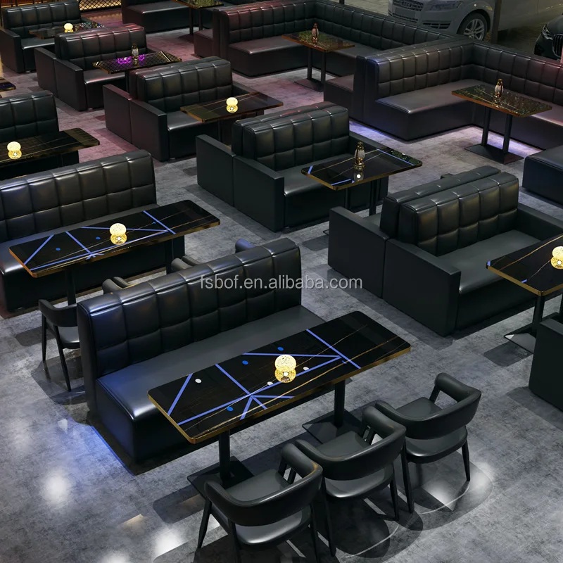 Cheap Restaurant Furniture Sofa Booth Table and Chair Cafe Shop Dining Tables and Chairs for Sale Morden Sofa for Coffee Shop