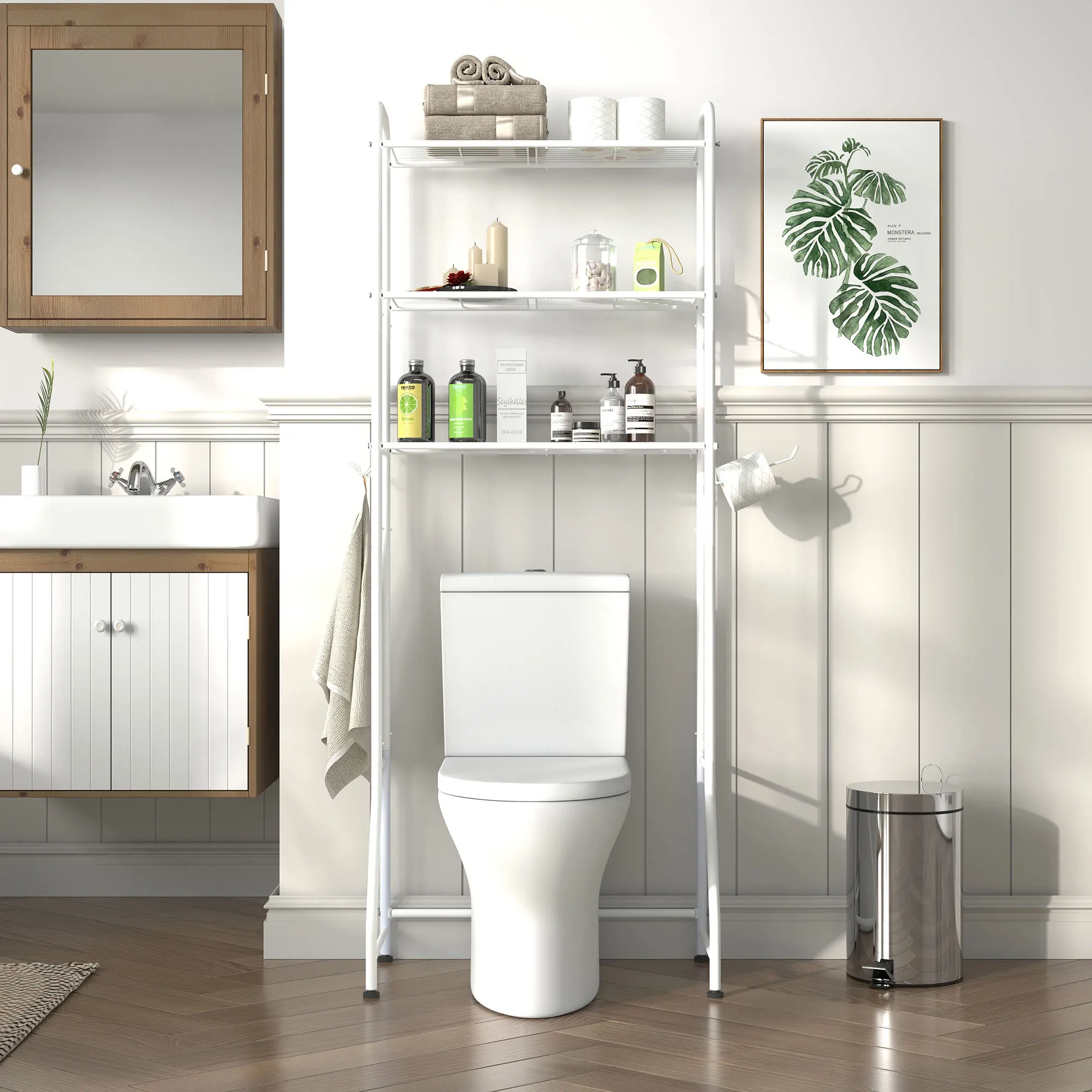 3 Layer Bathroom Rack Shelf Storage Bathroom Cabinet Tower Shelf Bathroom Over The Toilet Rack