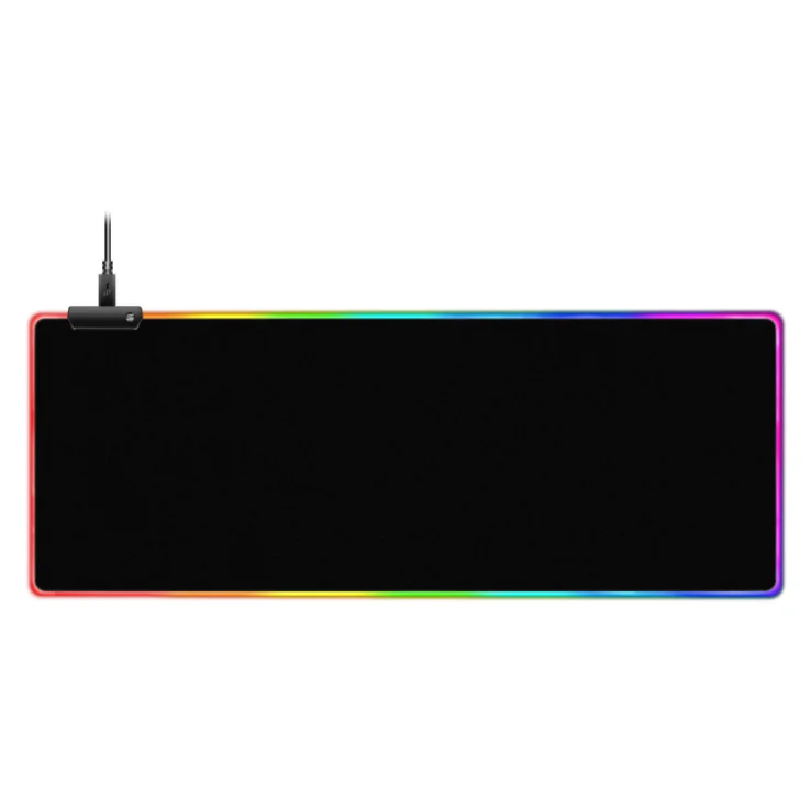 
Amazon Wholesale RGB Customize Logo Natural Rubber Non-slip USB LED Light Gaming Mouse Pad 