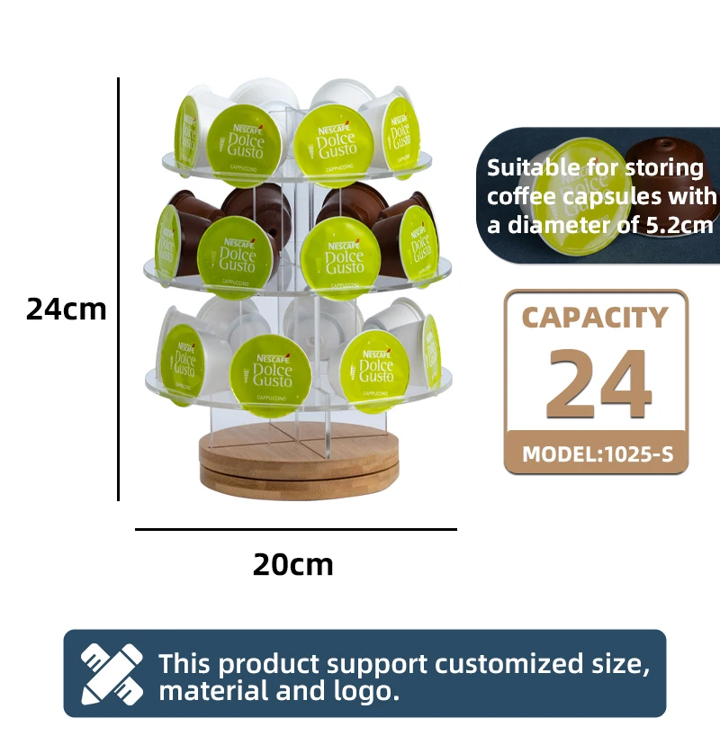 360 Rotating Porta capsules De Cafe  K-Cup Dolce Gusto Coffee pod Storage Holder