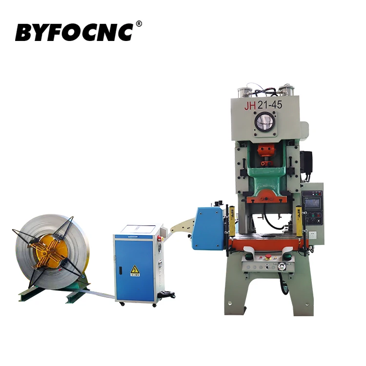 BYFOCNC duct pneumatic punching machine JH21 pneumatic power press Full-automatic angle code production line