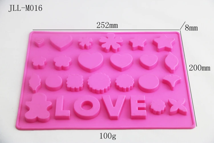 26 cavity Love letter Silicone Chocolate molds Heat Resistant Food grade Silicone Cake mould 3d for molding makers