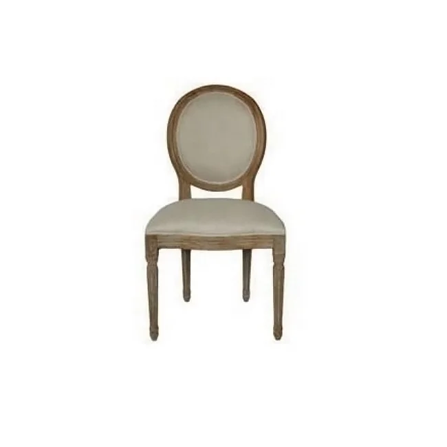 Antique Style Round Back Upholstered Chair Wooden Dining Chairs