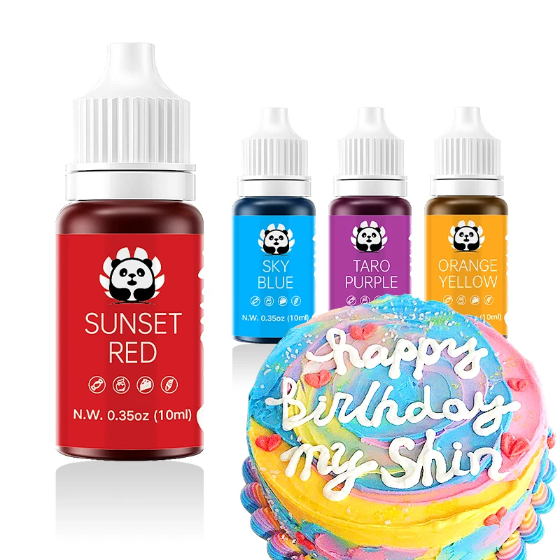 Factory Customizable Hot Sale Food Coloring Edible Liquid Food Coloring 10ML For Cake Baking Beverage Odorless
