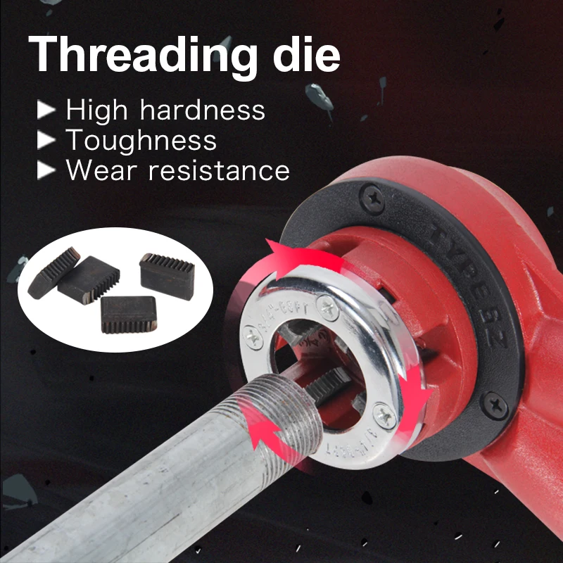 Ratchet Die Stock Pipe Threader tube Threader Kit Set  Pipe Tools Ratchet Die Stock Set