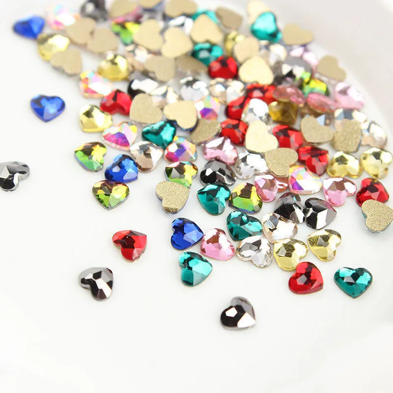 Best Seller Fashion Colorful Heart Shape For Starter Kit Lead Free Heart Tooth Crystals Tooth Gem Jewelry Stones