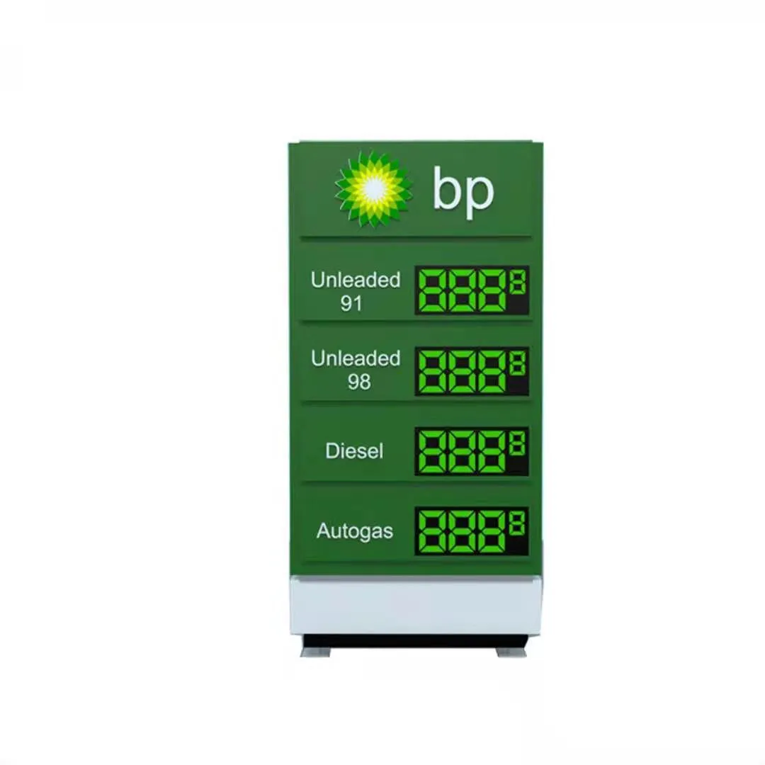 Manufacturer Custom Commercial Pylon Sign Outdoor Illuminated Wayfinding Pylon Signage Petrol Station Totem Sign