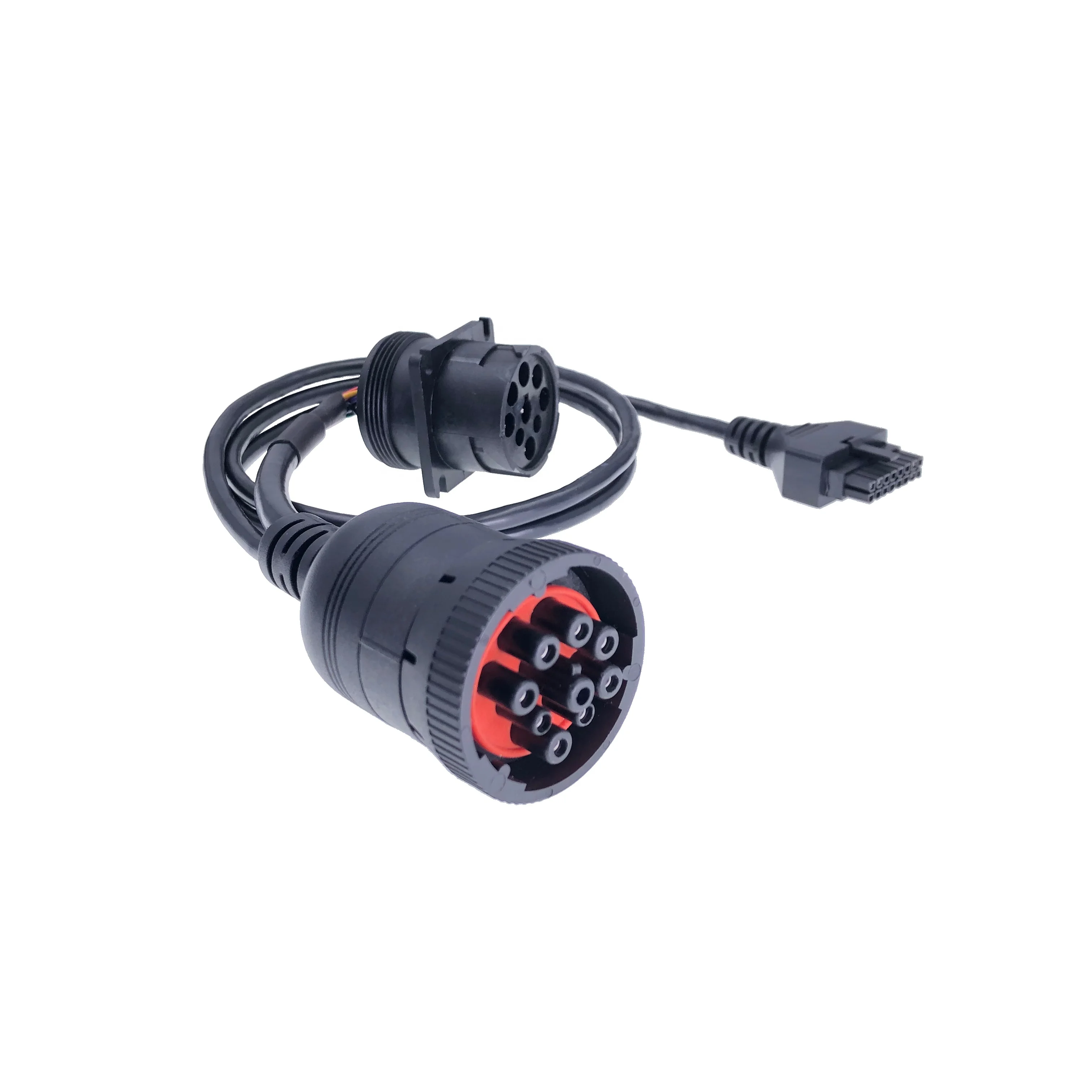 AOTAI Overmolding Black Type 1 J1939 9PIN Deutsch Male to Female with Molex 2X5 10PIN Connector Y Splitter Cable