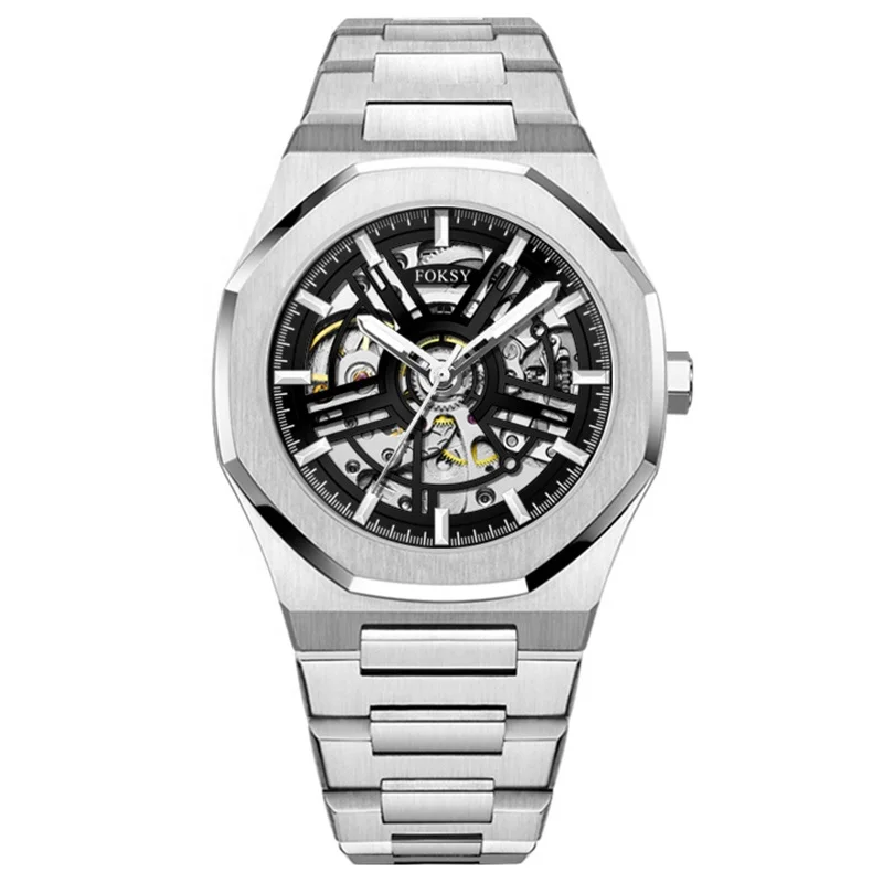 Лидер продаж мужские роскошные часы-скелетоны с автоматическим механизмом и логотипом на заказ Роскошные наручные часы для мужчин