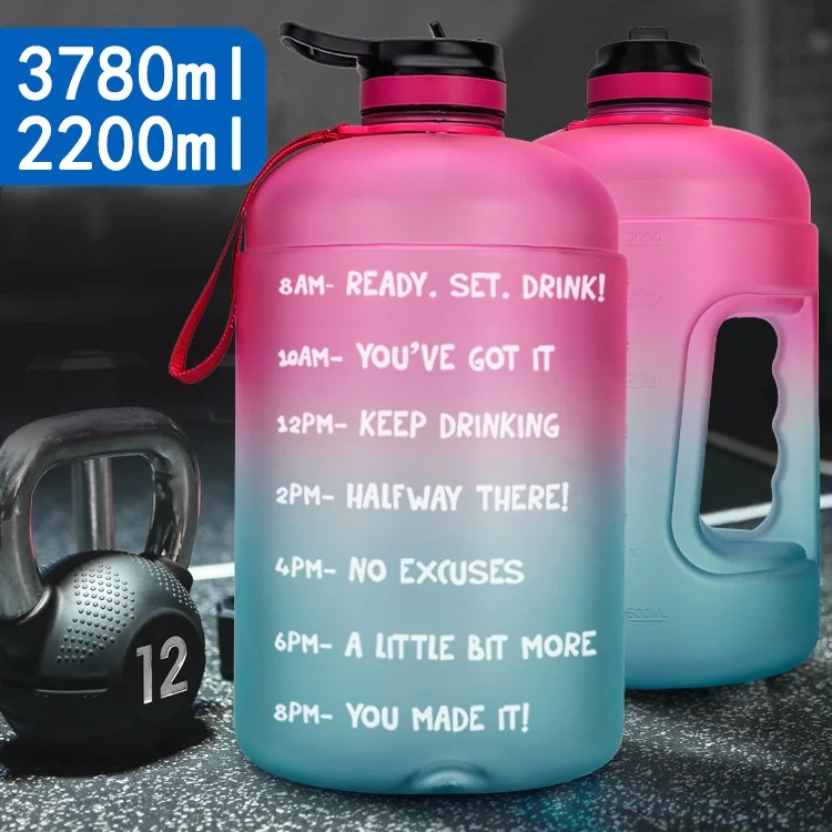 2.2 L Large Water Matt Color Sports Bottle Gym Jug Custom Logo Canteen BPA Free LeakProof For Fitness Bottles Gallon Jugs