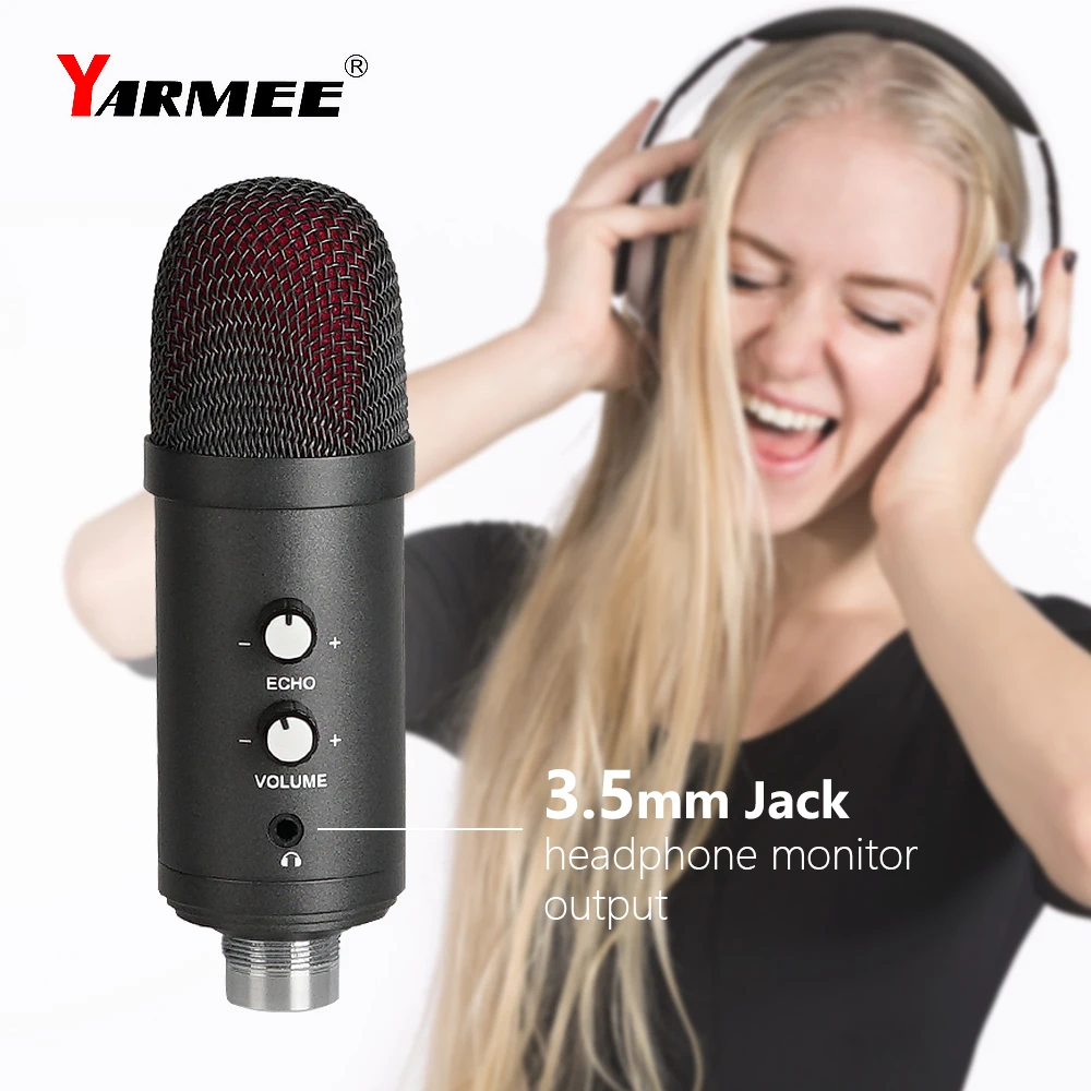 Gaming Mic Laptop Streaming YouTube Microphone USB Music Computer Microphone For Singing Gaming Mic YARMEE YR06