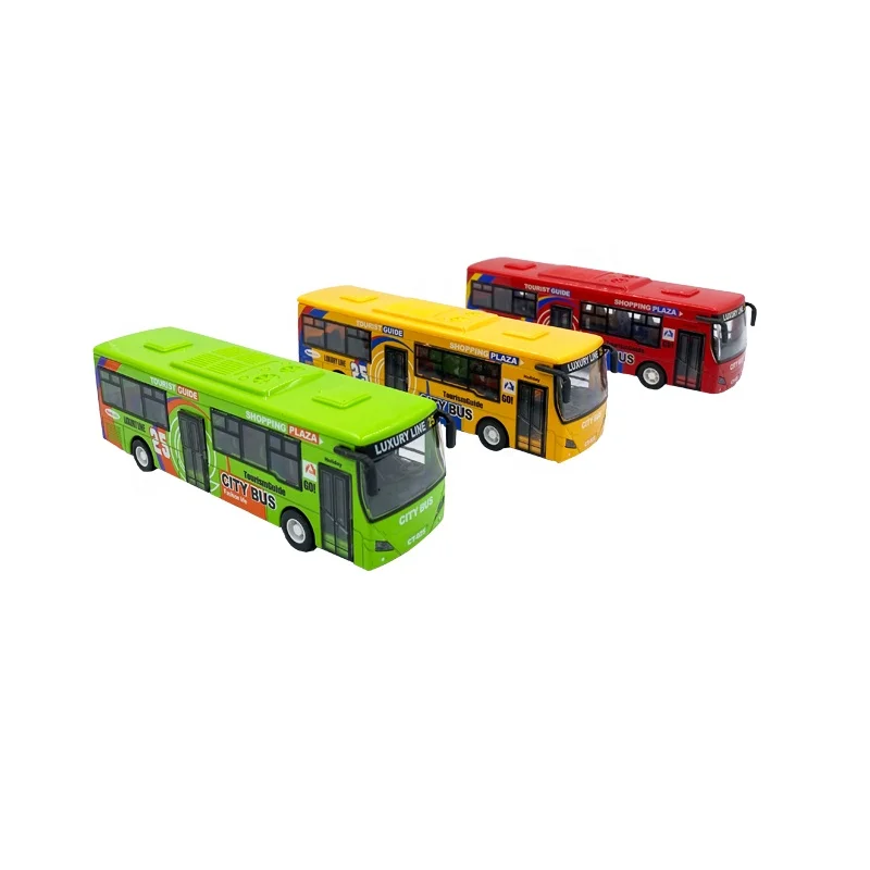 Popular 1:32 Pull Back Mini Metal City Bus Light And Sound Toy For Kids Die Cast Car Toy Vehicle Model