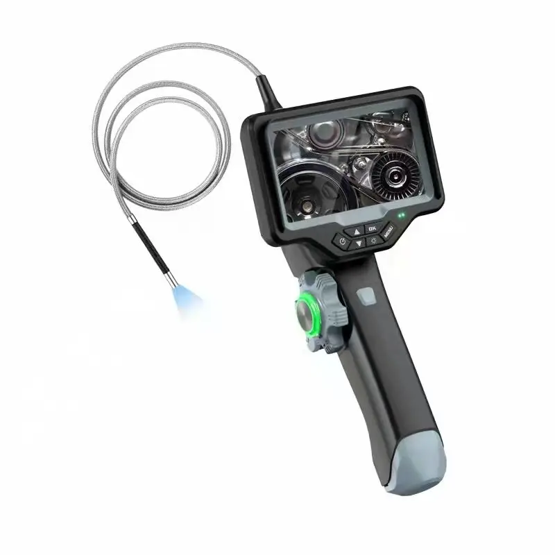 Flexible Industrial Borescope with 2 Way Articulation, 6mm Probe Lens, 4.5 Inch Display, Waterproof IP67, WIFI Connection
