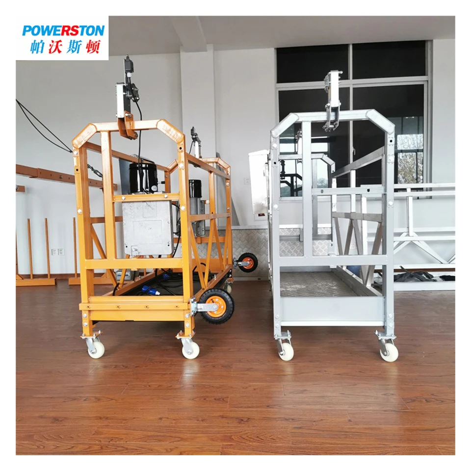 Easy Operation Grey Painting Electric Scaffolding Platform High-Rise Building Facade Gondola For Window Cleaning Machine