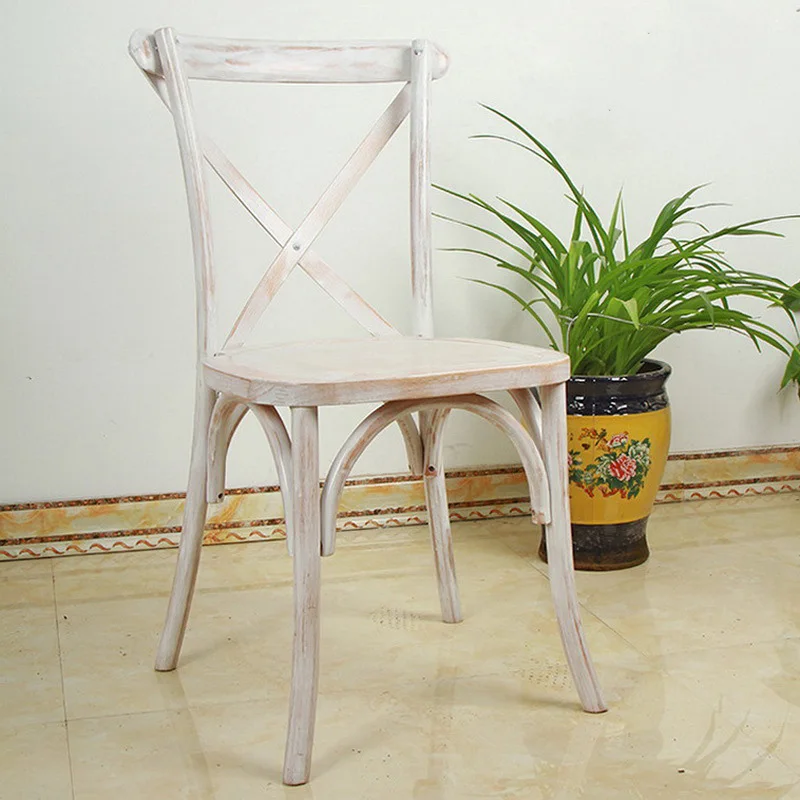 Оптовая продажа деревенские обеденные стулья из бука с рамой твердой древесины стул перекрестной спинкой