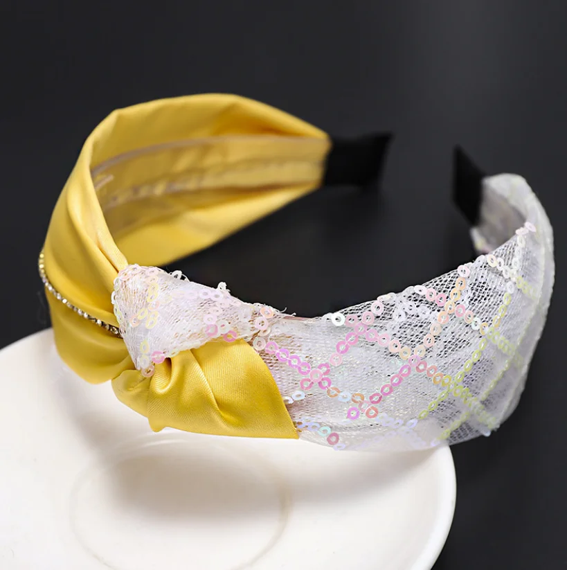 Japan and South Korea simple joker super flash drill sequins hair card color cloth art knot headband