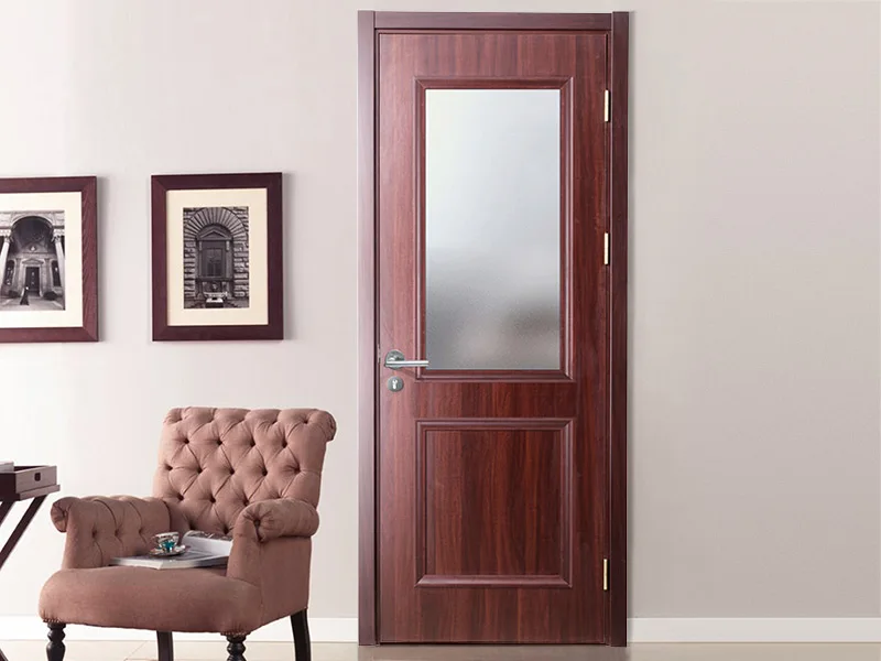 Modern Design Interior Wooden Door Bathroom Door With Glass Room Door