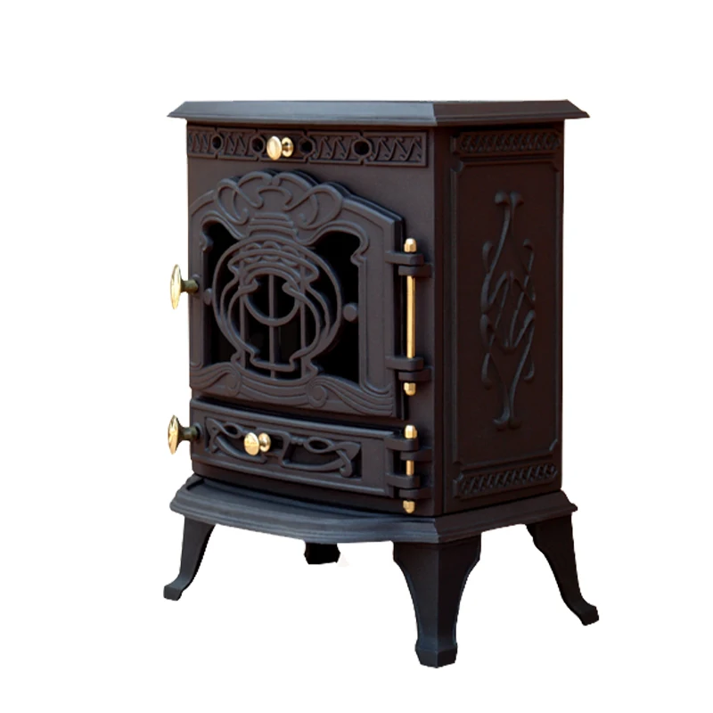 China Manufacturer Customized Casting Iron Antique Matt Black Fireplace wood burning stove