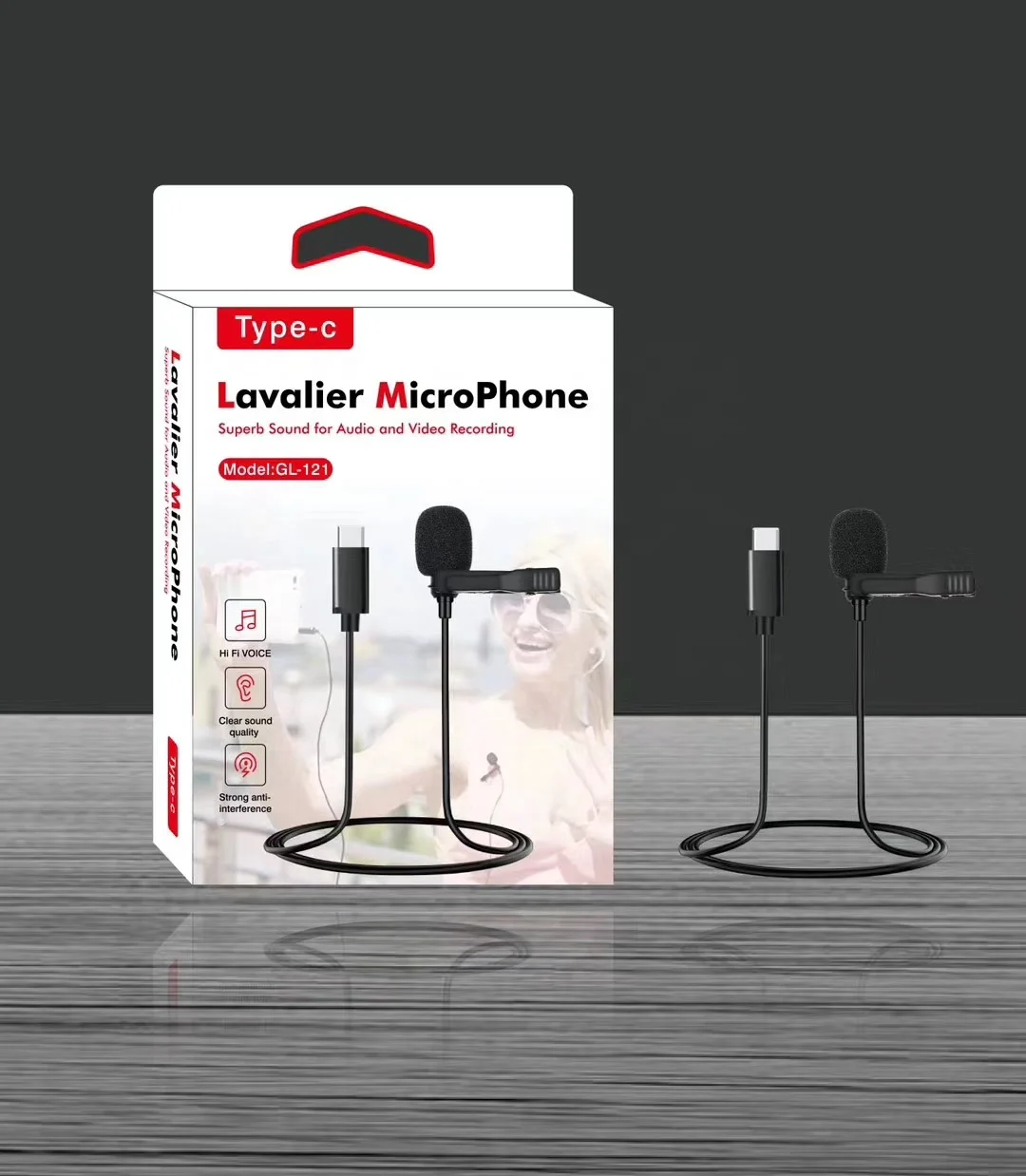Hot sale OEM Clip Lavalier Microphone for TYPE C Cell Phone