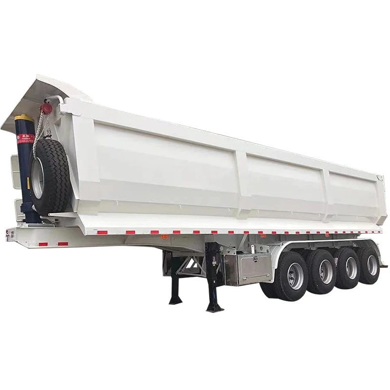 Large Capacity 3 Axles 50-80 Ton Rear Dump Tipper Trailer With Convenient Loading And Unloading