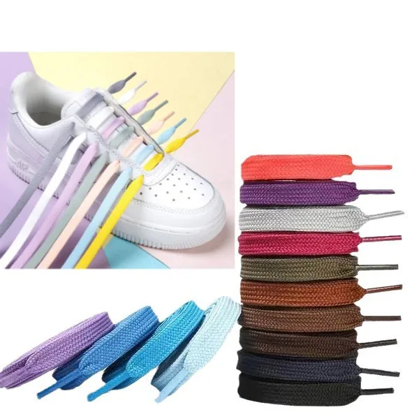 High Quality 10mm Double Layer flat shoelaces Sneaker shoe laces colorful Shoelaces replacement shoelaces