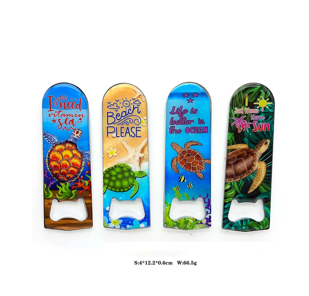 Souvenir Gift Custom Epoxy Mental Bottle Opener Lifelike Sea Life MDF Beer Opener