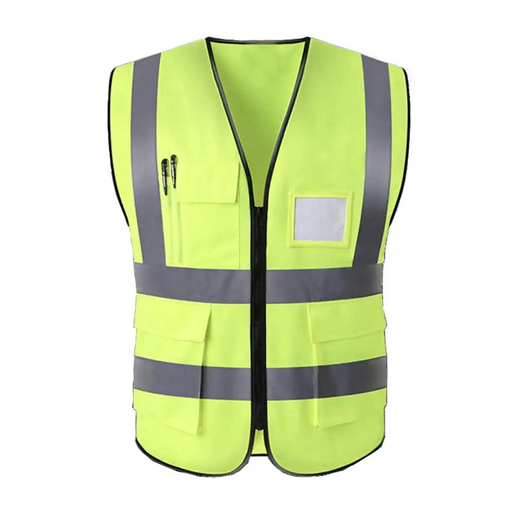 Safety Vest hi vis work High Visible Patch with Pocket Security Guard Reflective striping protective vest