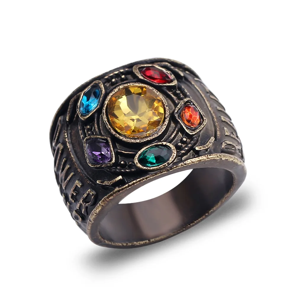 SC 2024 винтажные мужские парные панк хип-хоп Thanos Infinity Guntlet Power Crystal кольцо пара друзей подарок ювелирные изделия для мужчин и женщин