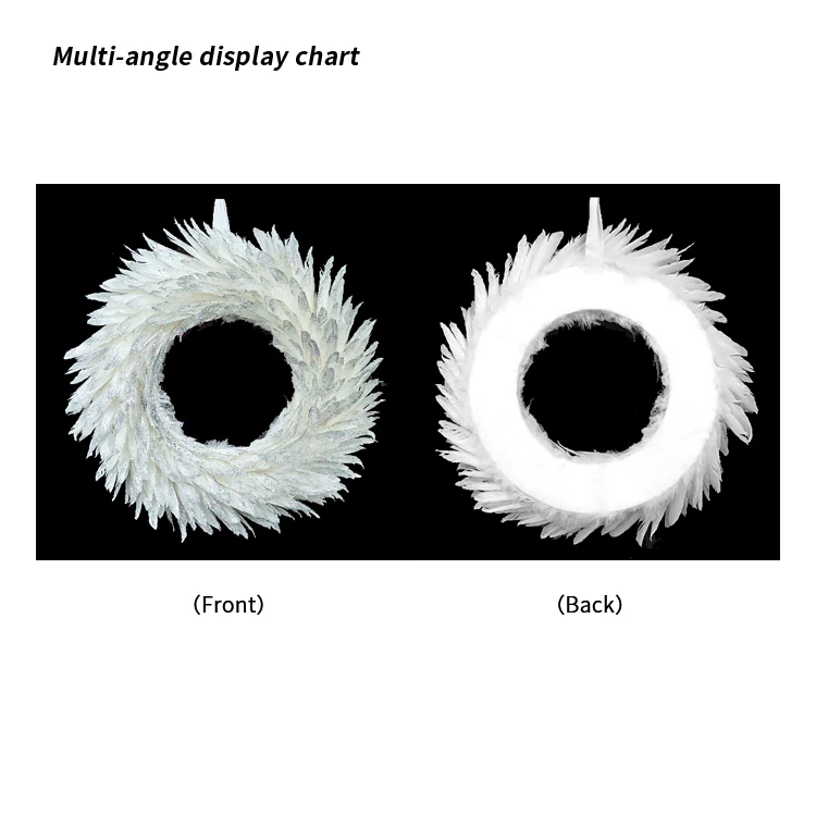 Zhengtian Feather Wreath Supplies Wholesale Goose Feather Wreath Christmas Decoration Festival Wreath Wedding Flowers Garland