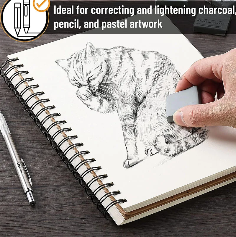 Meihui Kneaded Eraser Gray Color Moldable Kneadable Eraser for Artist Drawing Sketching