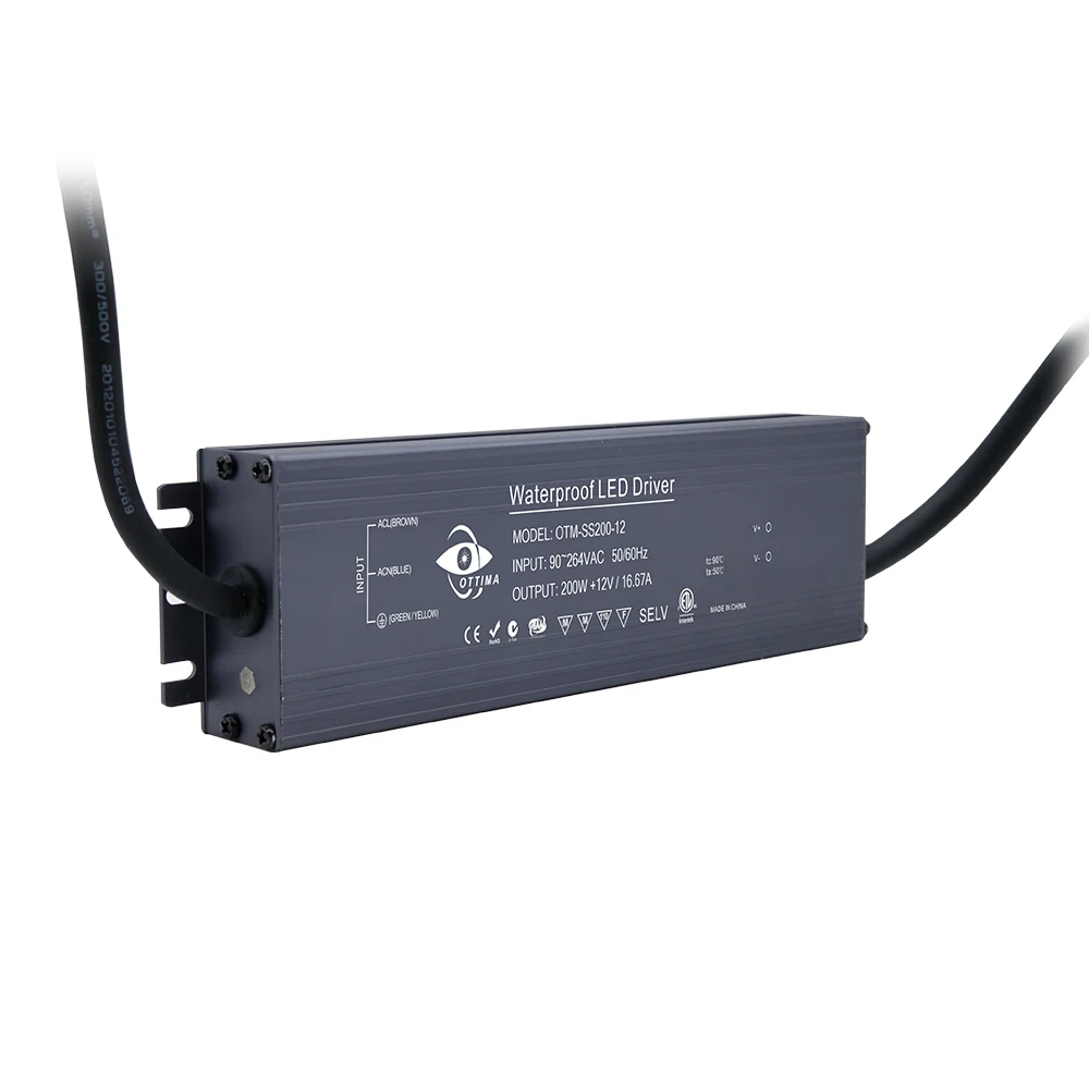 IP67 IP68 супер тонкий внешний водонепроницаемый светодиодный драйвер SMPS 12V 24V 20W 100W 240W 300W 400W AC к DC импульсный источник питания
