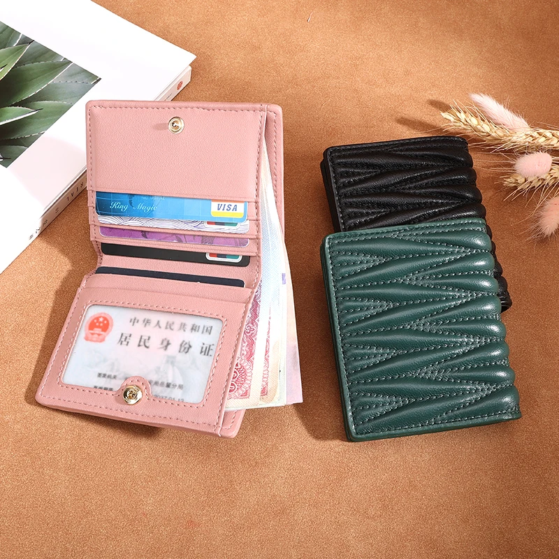New Minimalist Small Short Cheap Mini Cute Sheepskin Leather Slim Leather Wallets For Woman Ladies Girls Stylish Purses