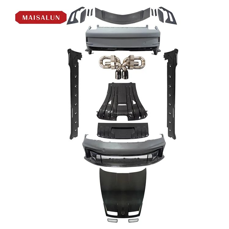 PP Material Body Kit For Porsche 911.992 GTRS Style Car Parts Front Bumper Rear Bumper Side Skirt Hood Exhaust