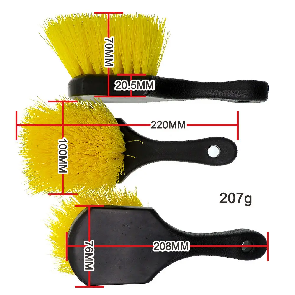 Wholesale Short Handle Bristle Car Wash Brush Cleaning Auto Wheel & Tire Cleaning Brush for Easy Scrubbing