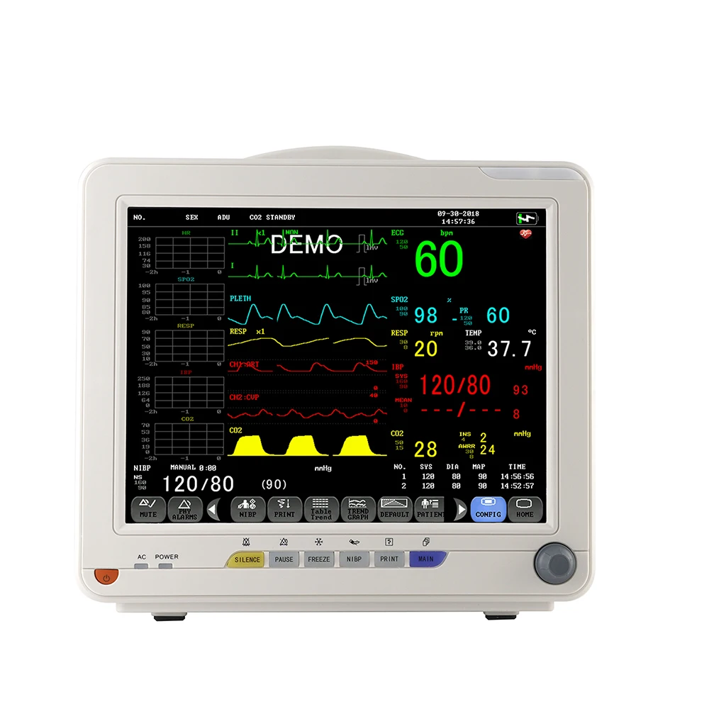 Remote control hospital medical portable multiparameter icu patient monitor