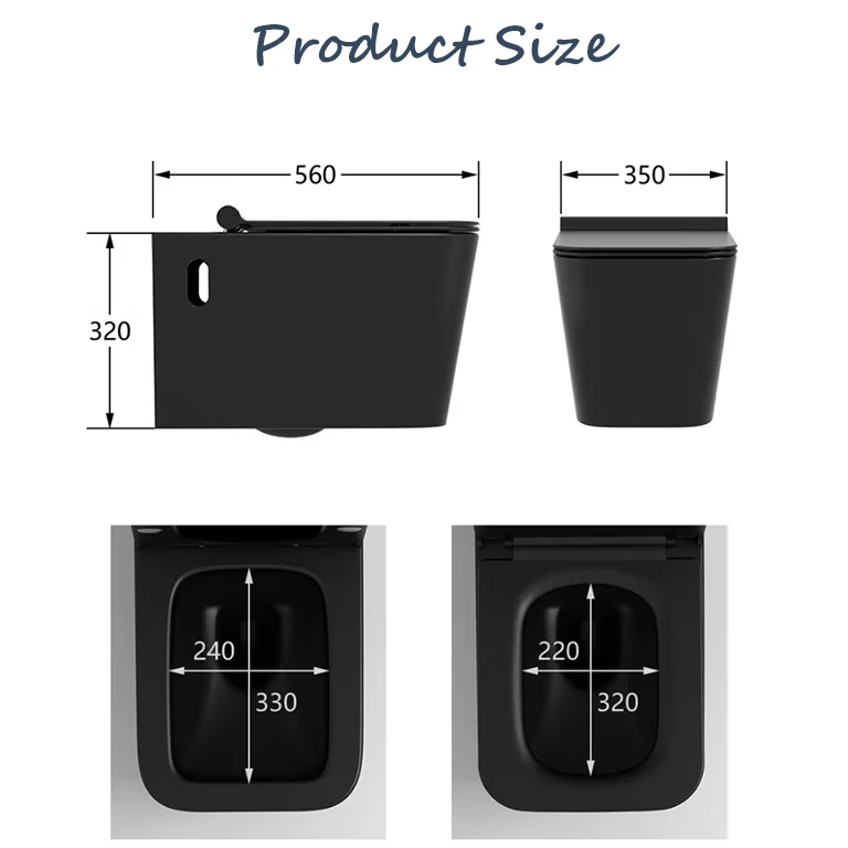 YIDA Wall Mounted Toilet,  Factory Supplier Matt White/Green/Black Rimless Toilet