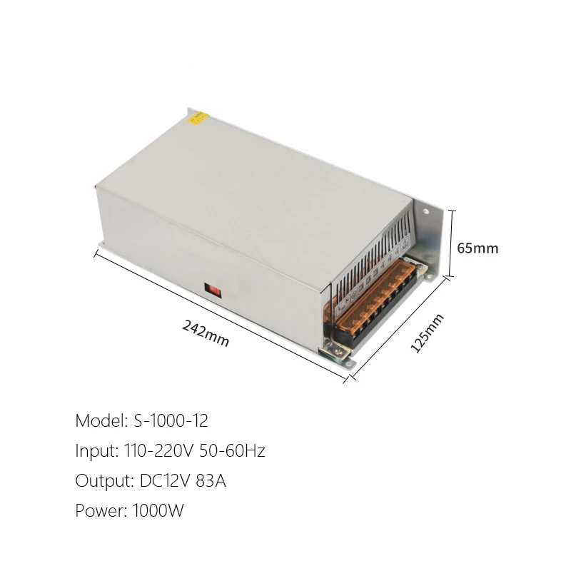 Non-waterproof 10W~1000W 5V 12V 24V 36V 48V DC switching power supply LED light strip drive power supply