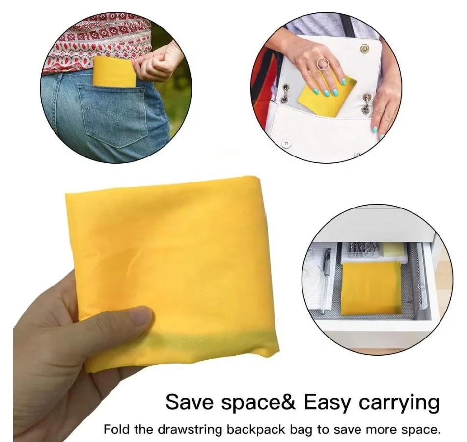 Multi color Custom Logo Cinch Gym Drawstring Backpack Bag Big Size Waterproof Gym Polyester Travel Drawstring Backpack