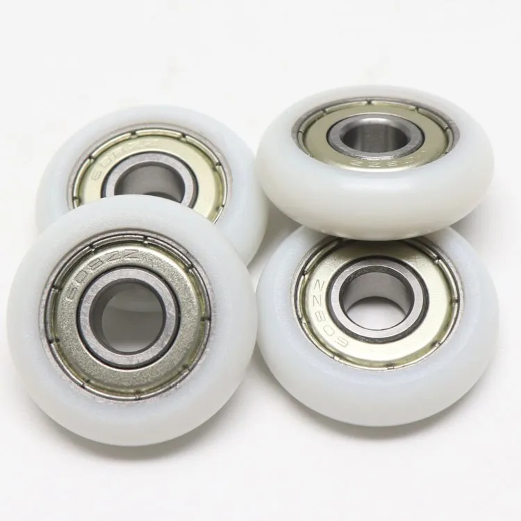 608 Rowing seat wheel 8x29.6x8.6mm nylon roller pulley coated 608zz bearing for rowing machine