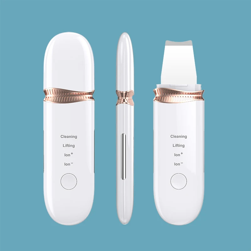 Factory custom gugug skin ultrasonic scrubber face blackhead removal  machine pore cleaner deep facial spatula skin spatula pore