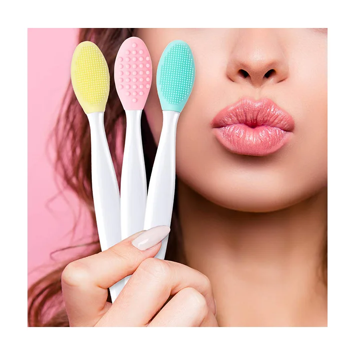 ABS Handle Personalized Lip Brush Tool Wholesale Exfoliator Mini Lip Scrub Brush Private Label Silicone Lip Brush