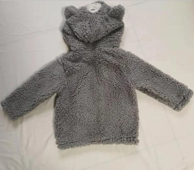 2019 In Stock Winter Baby Girls Berber Fleece Coats Hooded Warm Long Coats
